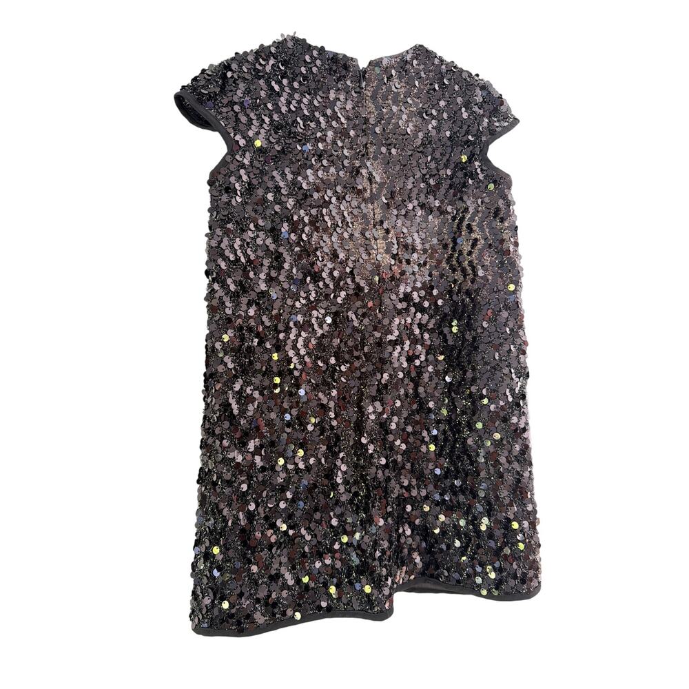 Milly Minis Black Sequin Dress size 6 Cap Sleeve